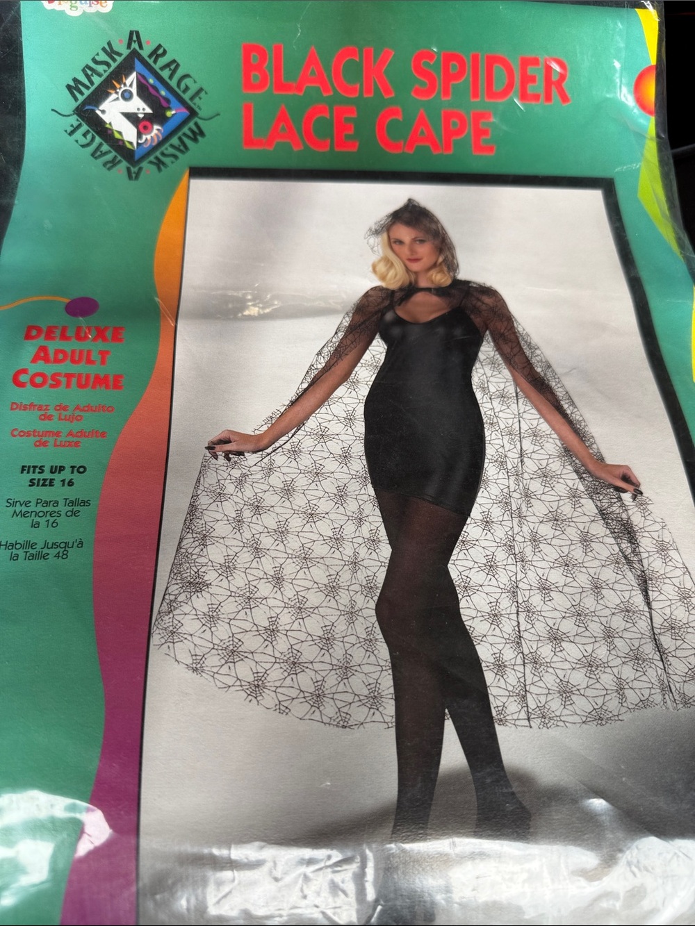 Disguise Black Spider Lace Cape - Adult Deluxe